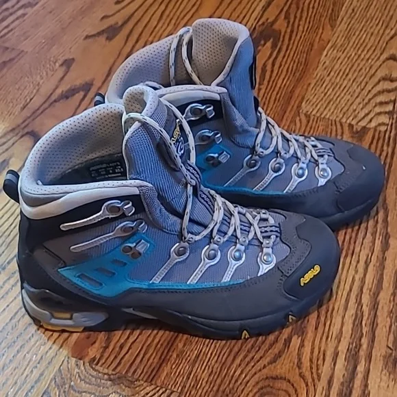 Asolo GTX Women's Gray and Blue Hiking Boots - Picture 4 of 9